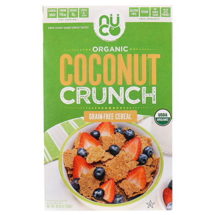 Front of Nuco Coconut Crunch Cereal, 300g