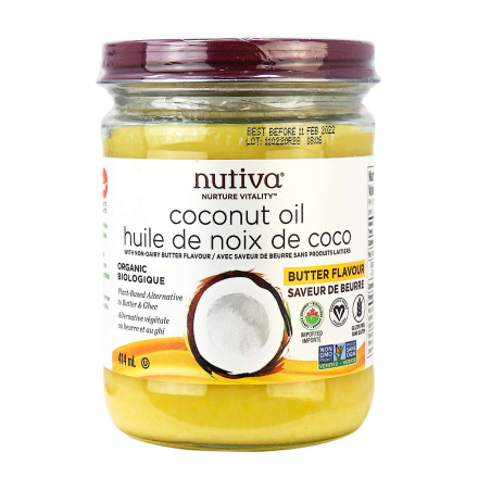 Front of Nutiva Butter Flavored Coconut Oil, 414ml