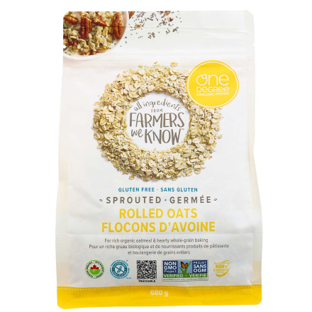 One Degree Organic Foods Gluten-Free Sprouted Rolled Oats, 680g