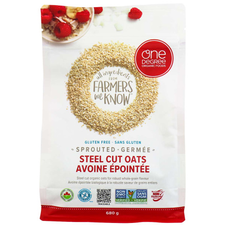 One Degree Organic Foods Gluten-Free Sprouted Steel Cut Oats, 680g