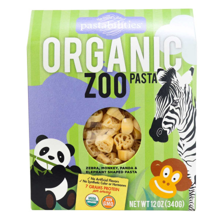 Front of Pastabilities Organic Zoo Pasta, 340g
