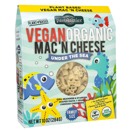 Front of Pastabilities Vegan Organic Mac ‘n Cheese Under the Sea Family Size, 284g
