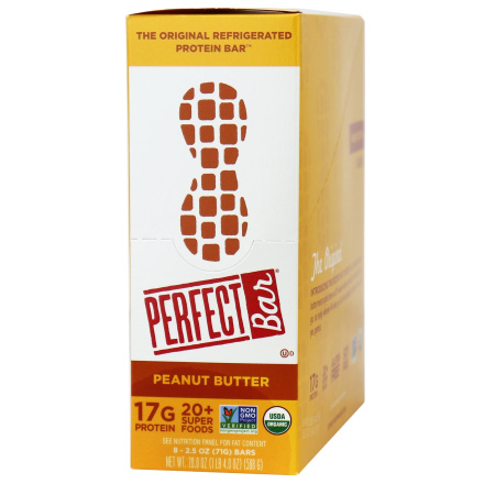 Front of Perfect Bar Protein Bar Peanut Butter, 8 Bars