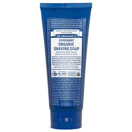 Dr. Bronner's Peppermint Organic Shaving Soap Gel, 207ml