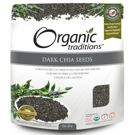 Organic Traditions Dark Chia Seeds, 227g