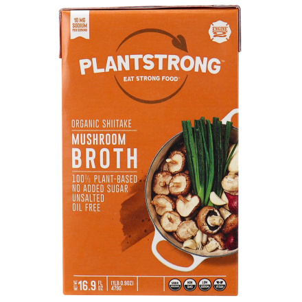 Front of PLANTSTRONG Organic Shiitake Mushroom Broth, 479g