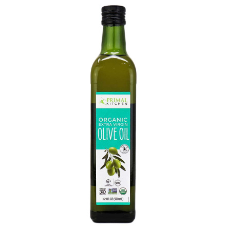 Front of Primal Kitchen Organic Extra Virgin Olive Oil, 500ml