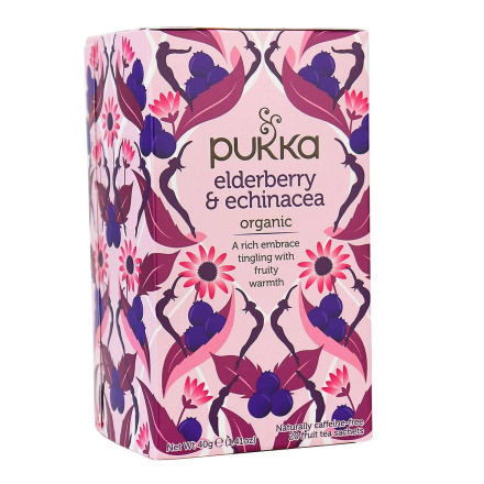 Pukka Organic Herbal Tea Elderberry & Echinacea, 20 Sachets