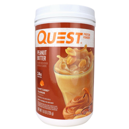 Front of Quest Whey Casein Blend Protein Powder Peanut Butter