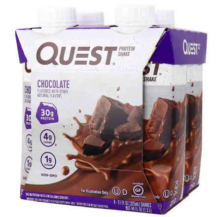 Front of Quest Gluten Free Protein Shake Chocolate