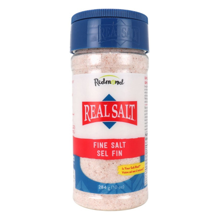 Front of Redmond RealSalt Fine Salt, 284g