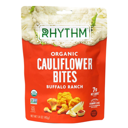 Rhythm Superfoods Organic Cauliflower Bites Buffalo Ranch, 40g 