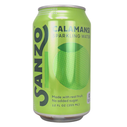 Front of Sanzo Real Fruit Sparkling Water Calamansi