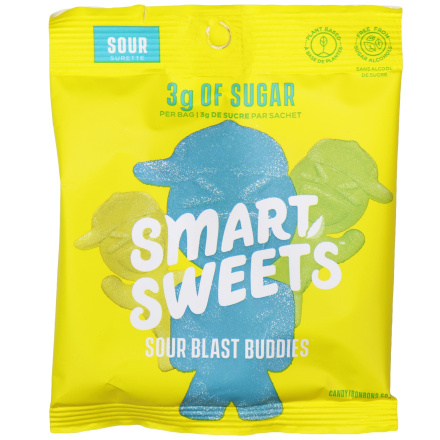SmartSweets Plant-Based Low Sugar Sour Blast Buddies, 50g Front