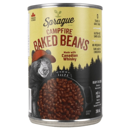 Front of Sprague Campfire Baked Beans With Canadian Whiskey