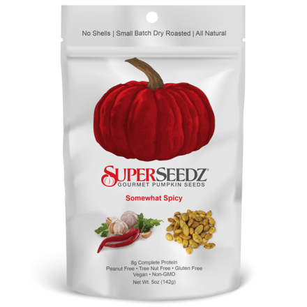 Superseedz Gourmet Pumpkin Seeds - Somewhat Spicy, 142g