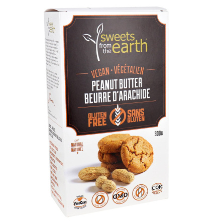 Front of Sweets From The Earth Vegan Peanut Butter Cookies, 300g