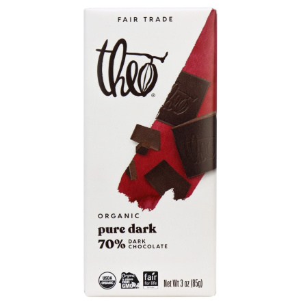 Theo Organic 70% Pure Dark Chocolate, 85g