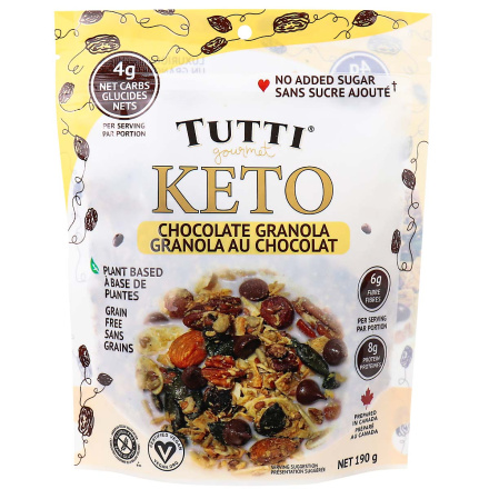 Front of Tutti Gourmet Keto Granola Chocolate, 190g