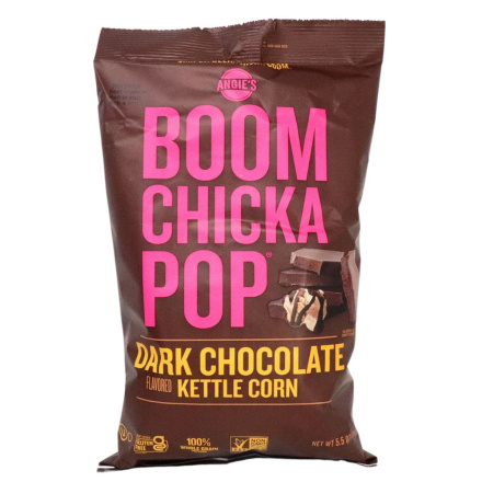 Front of Angie’s BoomChickaPop Dark Chocolate Flavored Drizzled Sea Salt Kettle Corn, 156g