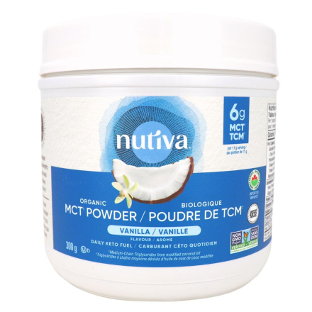 Front of Nutiva Organic Vanilla MCT Powder With Acacia Fiber, 300g
