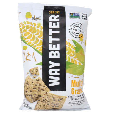 Front of Way Better Snacks Gluten-Free Multigrain Wholegrain Tortilla Chips