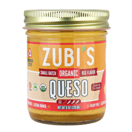 Front of ZUBI's Organic Queso, 226.8g