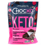 Front of ChocXO Choc Keto  Snaps Dark Chocolate Raspberry & Quinoa, 98g