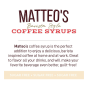 Matteo’s Sugar-Free Barista Coffee Syrups Thin White Chocolate, 750mL