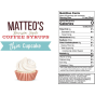 Matteo's Sugar-Free Barista Coffee Syrups Thin Cupcake, 750mL Nutritional