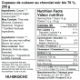 Back of Hu Kitchen Organic 70% Dark Chocolate Baking Chips, 255g