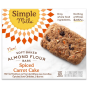 Front of Simple Mills Grain-Free Soft Baked Almond Flour Bars Spiced Carrot Cake, 5 Bars