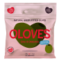 Front of Oloves Low-Calorie Natural Green Pitted Olives with Chili & Oregano, 30g