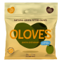 Front of Oloves Low-Calorie Natural Green Pitted Olives with Lemon & Rosemary, 30g