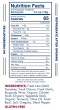 Nutritional Table of Yo Mama's Burgundy Wine Keto Pasta Sauce, 708g
