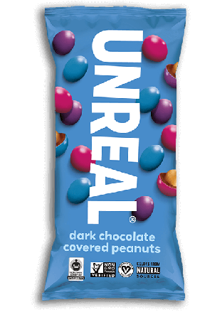 Unreal Dark Chocolate Covered Peanuts Snack Pack, 43g