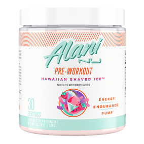 Front of Alani Nu Pre-Workout Hawaiian Shaved Ice, 30 Servings