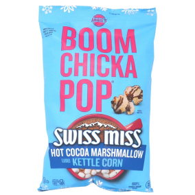 Front of Angie's BOOMCHICKAPOP Swiss Miss Hot Cocoa Marshmallow Kettle Corn