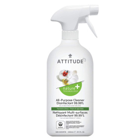 Front of ATTITUDE All Purpose Cleaner Disinfectant 99.9% Thyme & Citrus, 800 mL