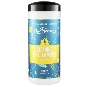 Front of Aunt Fannie's Cleaning Vinegar Wipes Bright Lemon, 35 Wipes