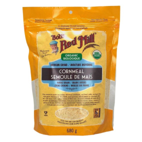 Front of Bob's Red Mill Organic Medium Grind Cornmeal, 680g