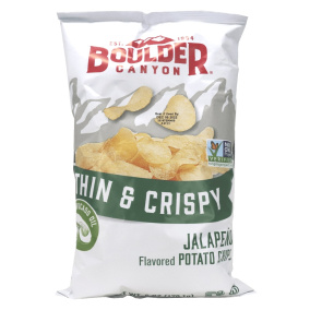 Front of Boulder Canyon Potato Chips With Avocado Oil Jalapeno