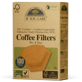 Front of If You Care FSC Certified Unbleached Coffee Filters - #4 Size, 100 ct