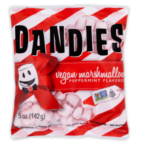 Front of Dandies Vegan Marshmallows Peppermint Flavoured, 142g