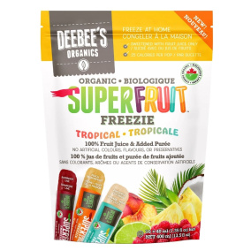 Front of Dee Bee's Organic Super Fruit Freezie Tropical