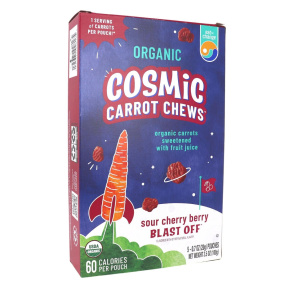Front of Eat The Change Organic Cosmic Carrot Chews Sour Cherry Berry