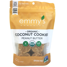 Emmy's Organics Grain-Free Coconut Cookies Peanut Butter, 170g