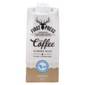 Front of First Press Cold Drip Sugar-Free Iced Coffee ALmond Milk
