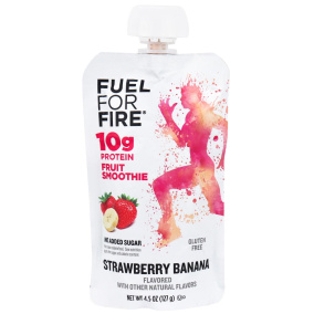Front of Fuel For Fire Protein Fruit Smoothie Strawberry Banana, 127g