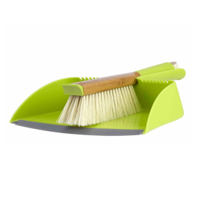 Front of Full Circle Clean Team Brush & Dustpan Set Green